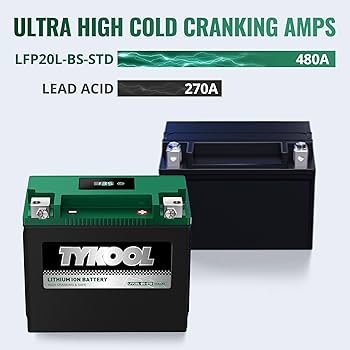 mi iya様le blk0 Amazon.com: TYKOOL YTX20L-BS-STD Lithium LiFePO4 Motorcycle